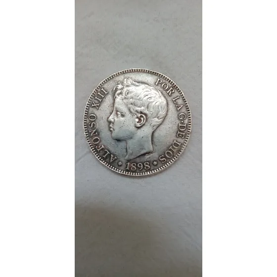 Moneda 5 Pesetas España Alfonso Xiii 1898