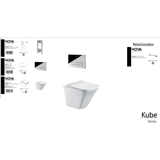 Nova Wc-sanitario Aéreo Kube Brillante Nv-wc7874