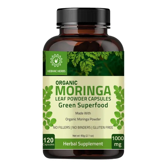 Suplemento Hebhac Herbs, Cápsulas De Moringa Orgánica, 120 X