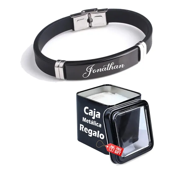 Pulsera Acero Inoxidable Grabada Laser Personalizada 