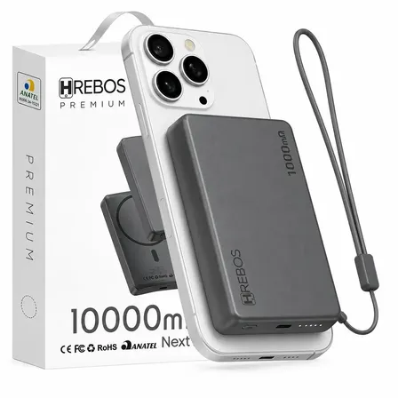 Power Bank 10000mah Carregador Portátil Indução Magnético Magsafe Sem Fio Carga Rápida Universal Android e IOS Premium