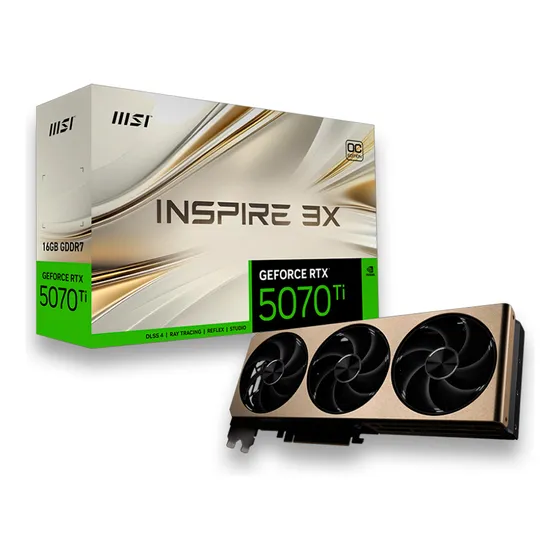 Placa De Vídeo Rtx 5070 Ti 16gb Inspire 3x Oc Plus Msi