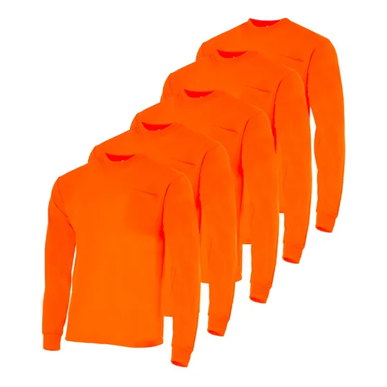 Camiseta Trabajo Manga Larga Bolsillo Pecho Tela Que Absorbe