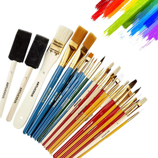 Juego De 25 Pinceles Para Pintura Acuarela, Acrílico, Oleo Juego De 25 Pinceles Para Pintura Acuarela, Acrílico, Oleo