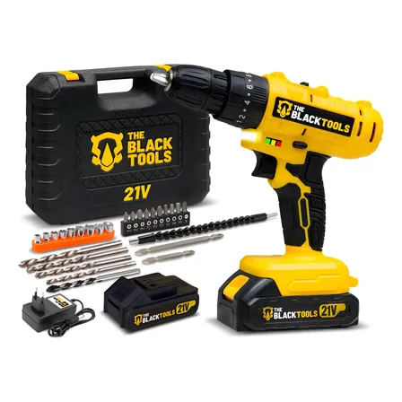 Parafusadeira Furadeira De Impacto 21v 02 Baterias Bivolt Amarelo 127/220v 50/60hz