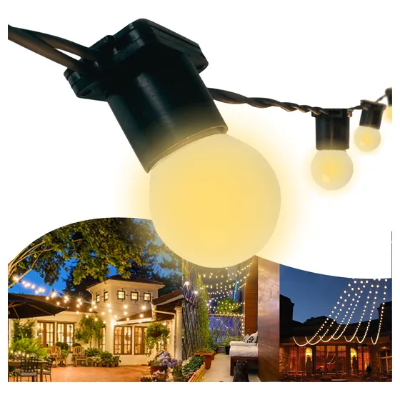 Varal De Luzes Led 25m Externo Com Lâmpadas Gambiarra Cordão
