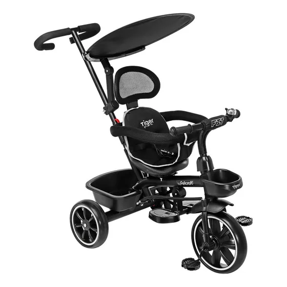 Triciclo Infantil Felcraft Fit Manija Direccional Canasto Color Negro