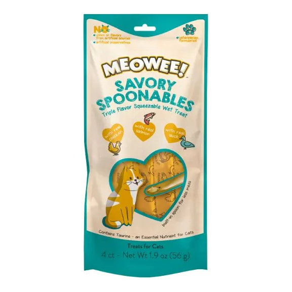 Snack Gato Meowee Chicken, Salmon And Duck, 4tb, 56gr. Np