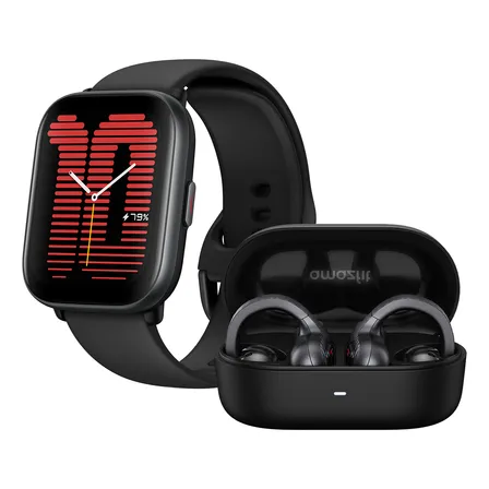 Combo Amazfit Reloj Smartwatch Active Black + Audífonos Up Hebilla Midnight Black