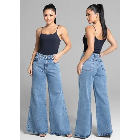 Calca Jeans Sawary Super Wide Leg_281753 Índigo Liso 40