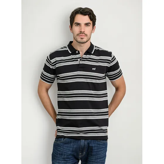 Polo Chomba Rayada ALG-pol Bordada Hombre Mistral 20035-10
