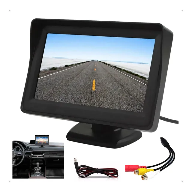 Monitor Digital Lcd Colorido Veicular 4.3 Tela Lcd Câmera Ré