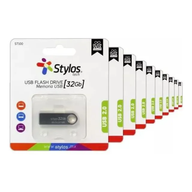 Kit De 10 Memoria Usb 32gb Stylos Varios Modelos Metalicas
