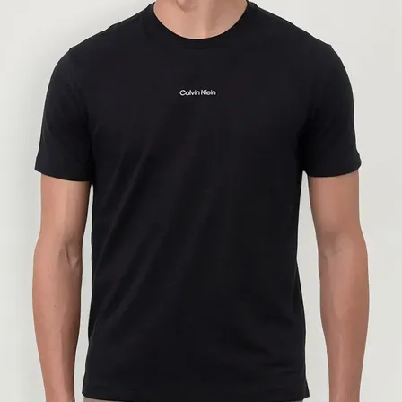 Camiseta Calvin Klein Masculina Flame Front Logo Preta