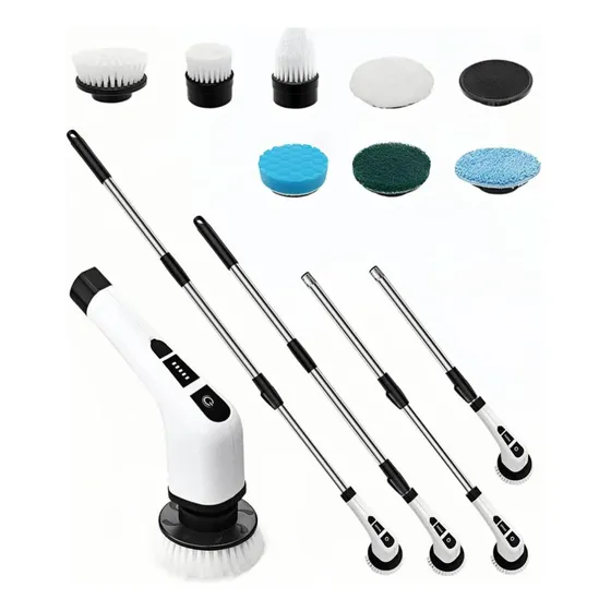 Cepillo De Limpieza Eléctrico, Inalámbrico, Baño Recargable Color Negro