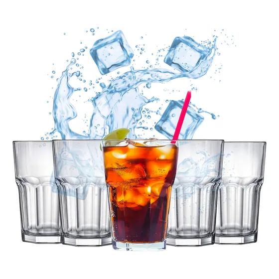 Kit 6 Copos De Vidro Água E Suco 350ml Linha Bristol