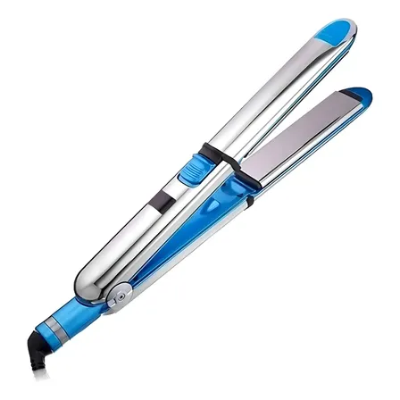 Plancha de cabello Frigga FA-1077 plateada y azul