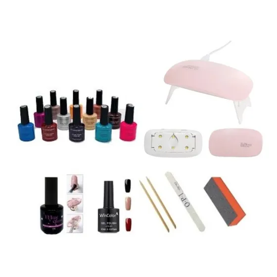 Kit De Uñas Semipermanente, Lampara, Base, Top Pinturas
