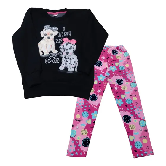 Conjunto Set Buzo + Calza Lycra Frizada Nena Talle 4 Al 16