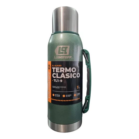 Lusqtoff Termo Acero Inoxidable 1 Litro Frio/calor Verde Pico Cebador