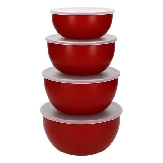 Set De Bowls Plasticos Con Tapas 4 Piezas Kitchenaid