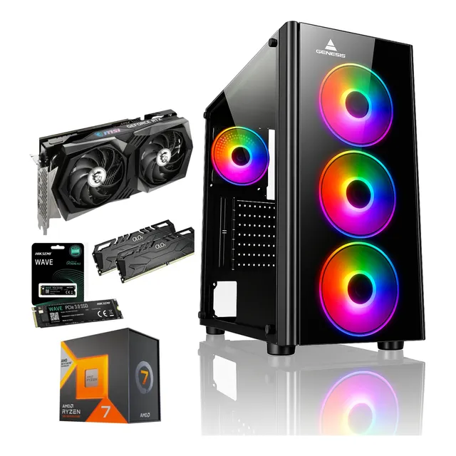Pc Torre Gamer Cpu Ryzen 7 5700x 16ram 512 Ssd Rtx 4060 8gb