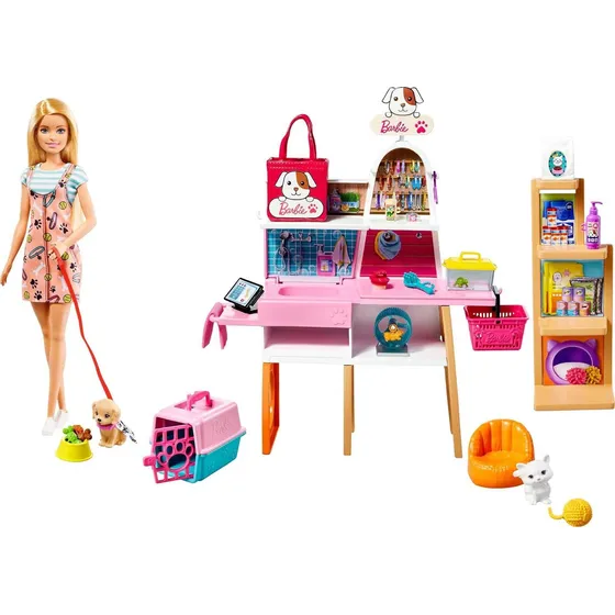 Muñeca Barbie De Mascotas Con 4 Mascotas Y Accesorios