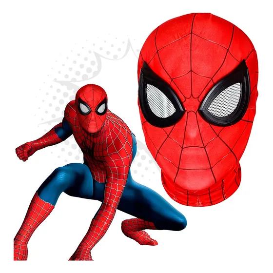 Máscara Spider Man Disfraz Halloween Cosplay Spider Verso Color Rojo