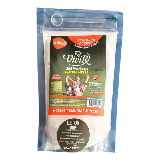 Calcio Puro 100% Natural Kit Vivir S/tacc 200 Porciones