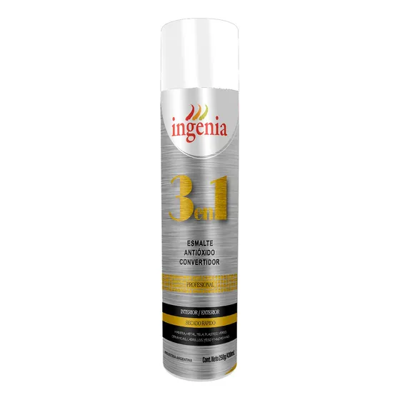 Aerosol Pintura Ingenia Esmalte 430ml 3 En 1 Color Blanco Mate