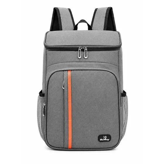 Mochila Térmica Cooler Grande Impermeável Para Cervejas E Bebidas Camping Praia Viagem Cor Cinza