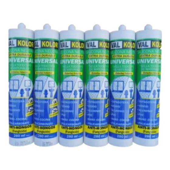 Silicona Neutra Universal Café Oscuro Valkolor 290 Ml. 6 Un