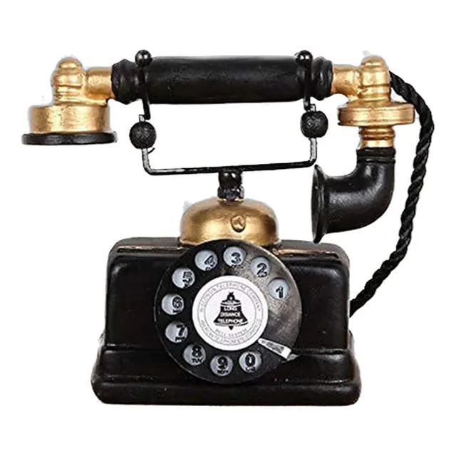 Teléfono Decorativo Retro Grande Dial Giratorio 19x16x10cm