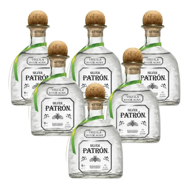 Pack De 6 Piezas De Mini Tequila Patron Silver 100 Ml