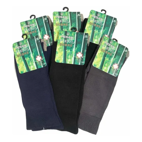 X6 Calcetines Bambú + Cobre Diabetes Sin Costura (sin Puño)