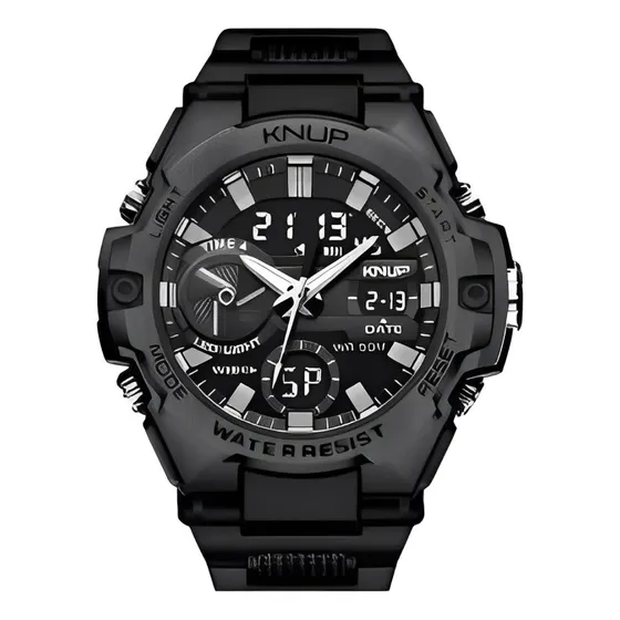 Relógio Masculino Esportivo Digital Analógico Resistente Água Cor Preto