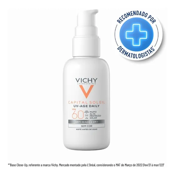 Protetor Solar Facial Uv-age Daily Sem Cor Fps60 40g Vichy