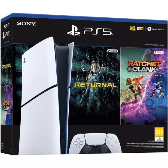 Sony Playstation 5 Slim Digital 1tb Bundle Con 2 Juegos Digitales Cfi-2015