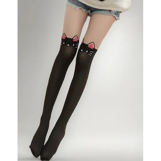 Medias Veladas De Gato Pantimedias Gato Neko Kawaii