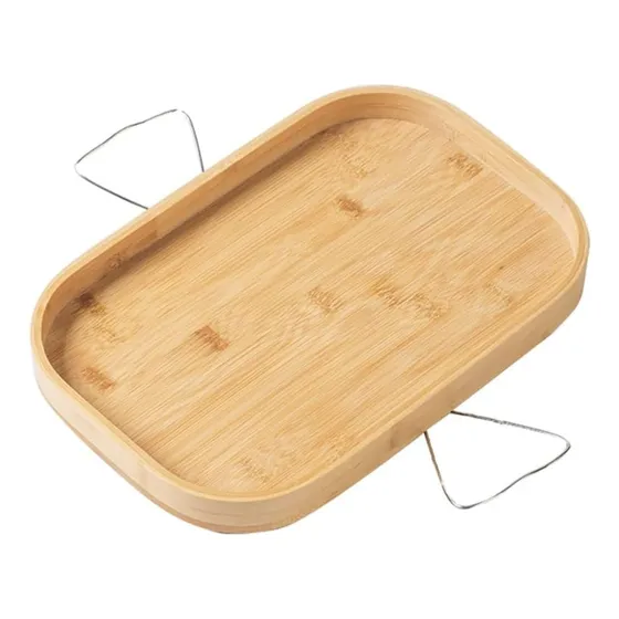 Bandeja Mesa Auxiliar Sillon Rectangular Bambu Con Ajuste