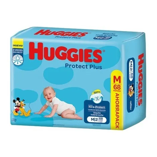 Pañales Huggies Protect Plus sin género MPañales Huggies Protect Plus sin género M en pack de 68 x 68 unidades