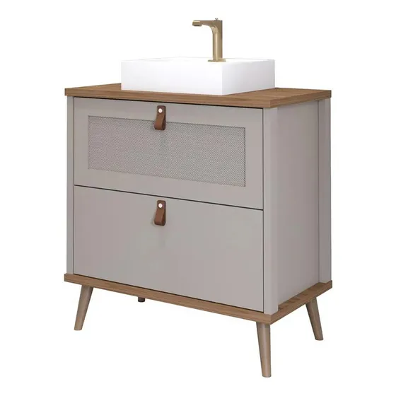 Gabinete Para Banheiro Com Cuba Veneto 60cm Capuccino/freijo Cor do móvel CAPPUCCINO / FREIJO
