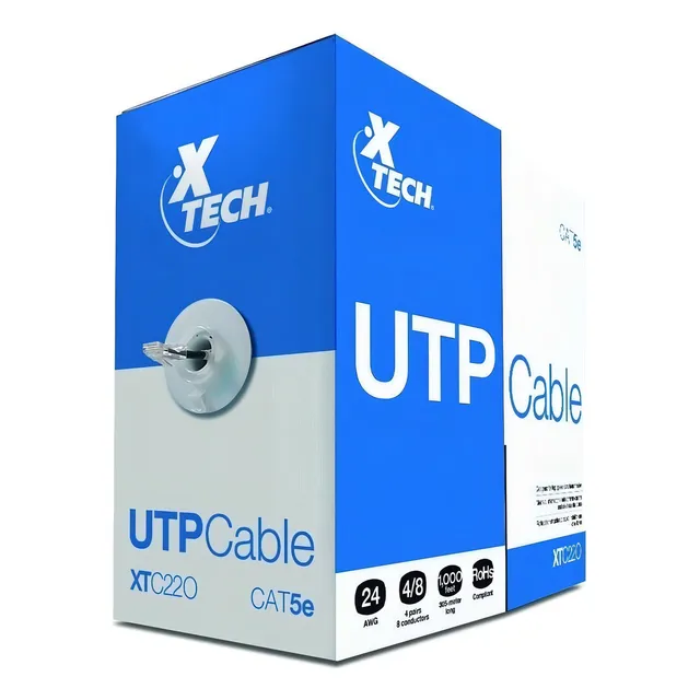 Bobina Rollo Cable Red Utp Ethernet Redes 305 Metros Cat5e Xtech XTC-220