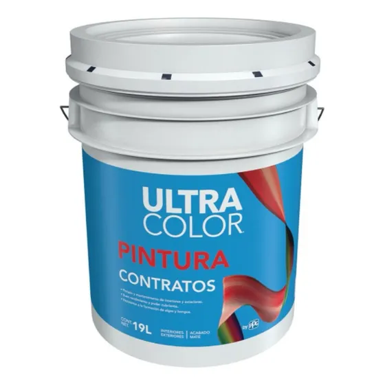 Cubeta Pintura Vinilica Acrilica Contratos 5 Años 19 Litros Acabado Mate Color Arena