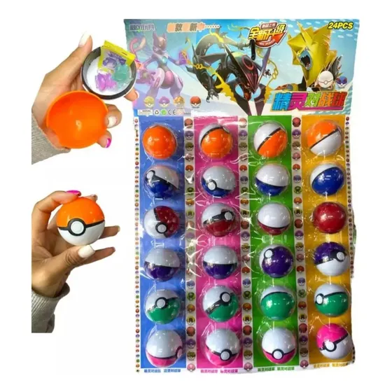 24 Pokebola  Grande Con Muñeco Pokemon  Juguete Piñata 