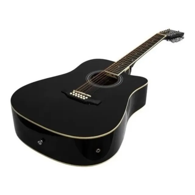 Guitarra Electroacustica Docerola Negra Segovia Sgg12bk Full Color Negro Orientación De La Mano Diestro