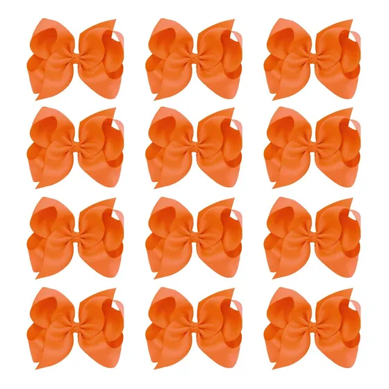 Arcos De Cabelo Grande Oooleer Para Meninas 12 Pcs 6 Laranja