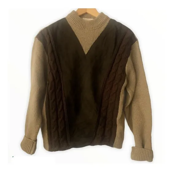 Tij Sueter Gamuza Genuina Borrego Lana Vintage Talla S