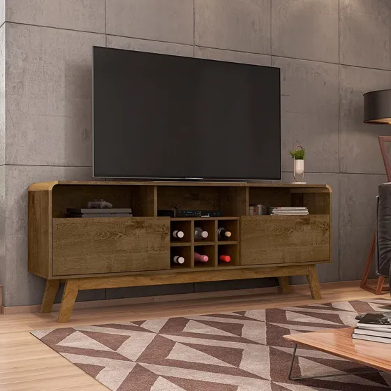 Rack Tv 65 Larimar Rustico Color Marrón