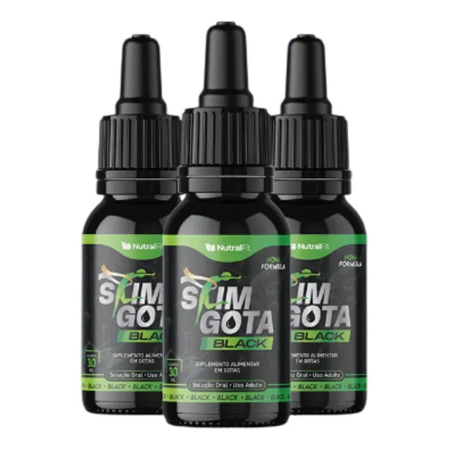 Slim Gota Black Em Gotas 30ml 3 Unidades Com Nota Fiscal